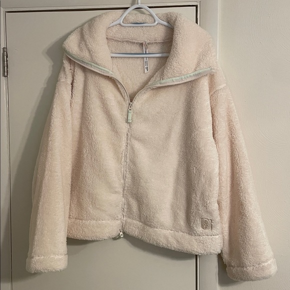 Free People Movement Dazed Hi White Sherpa Jacket Women’s Large - Picture 1 of 5